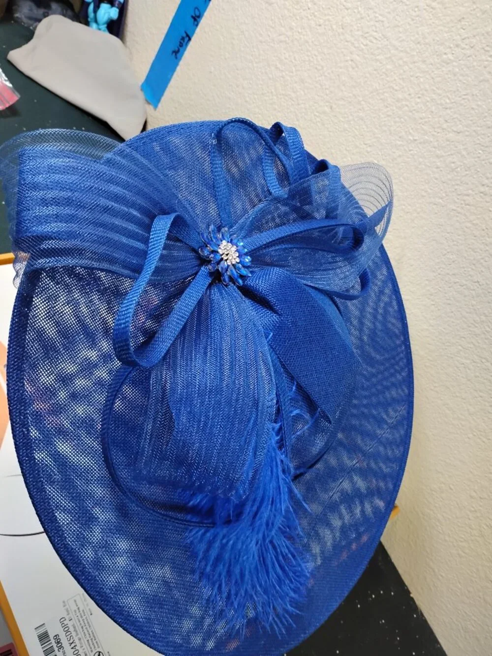 Royal Blue Dressfan Fascinator Hat Headband Wedding Tea Party Kentucky Derby